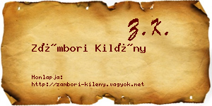 Zámbori Kilény névjegykártya